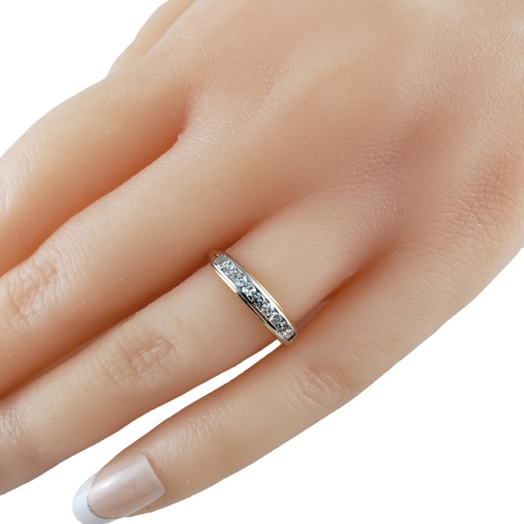 Vintage 14 Karat Yellow Gold and Diamond Wedding Band Ring Size 6.5 #13645 - Picture 8 of 8